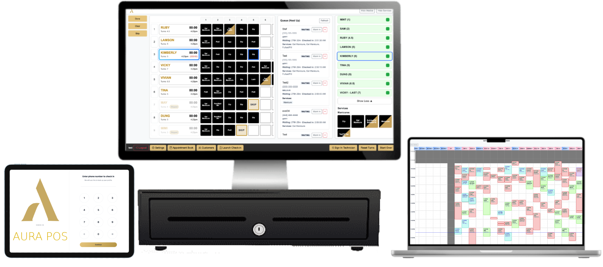 Aura POS system devices